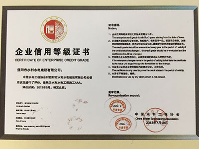 2013年企業(yè)信用等級(jí)證書(shū)