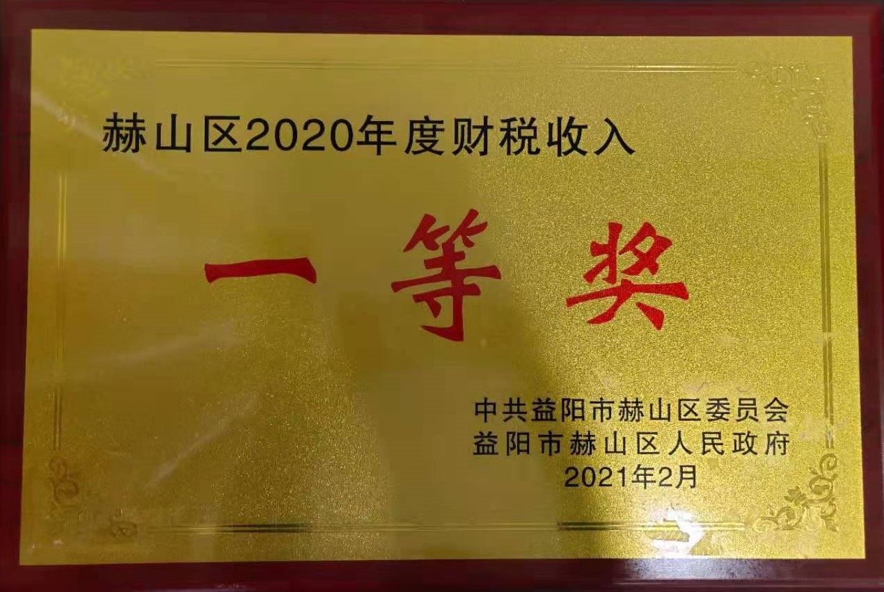 赫山區(qū)2020年度財(cái)稅收入一等獎(jiǎng)